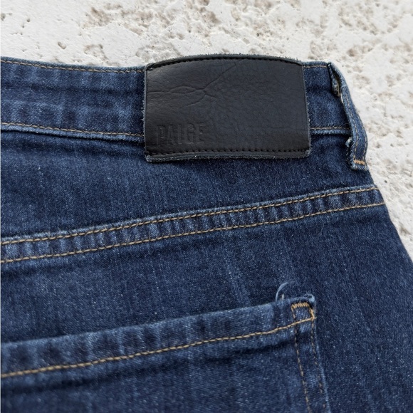 Paige Jeans Mens Size 40 Blue Normandie Straight Stretch Zip Fly Dark Denim - Picture 4 of 9